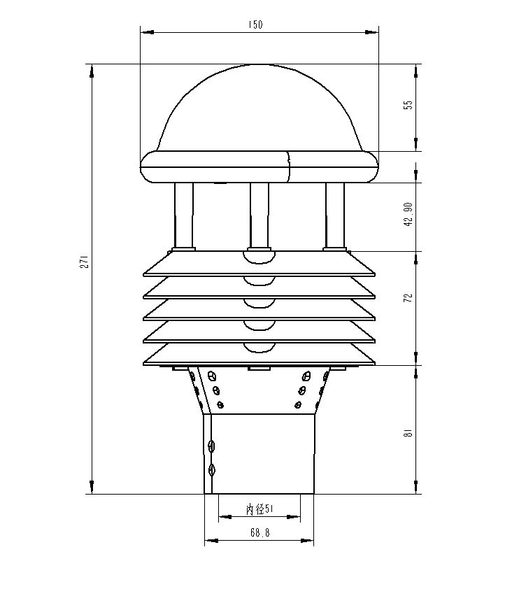 鉆井平臺環境傳感器產品尺寸圖